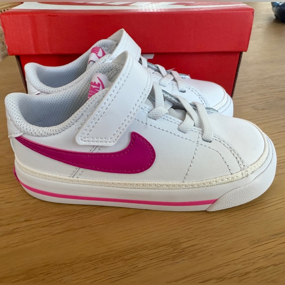 Nike Court Legacy White and Fuchsia Sneakers - Brand New